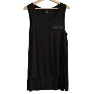 FOREVER 21 Tank top Scoop Neck Hi-Low Hem Black Sz S